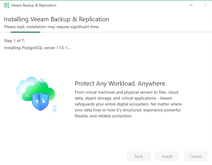 Veeam 13 inštalácia PostgreSQL