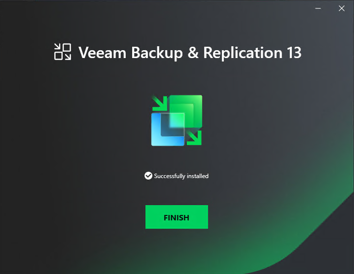 Veeam 13 úspešne nainštalovaný